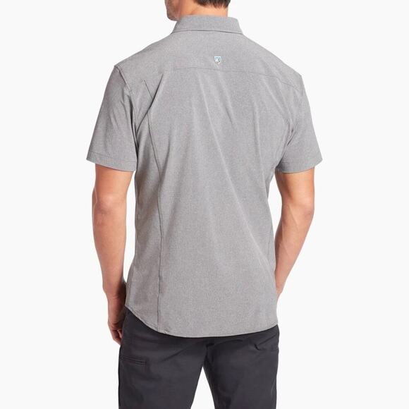 Kuhl OPTIMIZR Short Sleeve Tapered Fit Men’s Shirt Gray Sz Medium UV Protection - Picture 2 of 9